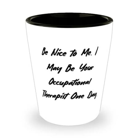 

Cute Occupational therapist Be Nice to Me. I May Be Your Occupational Therapist One Day Cute Holiday Shot Glass For Coworkers