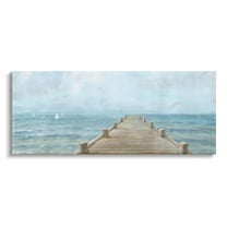 Stupell Industries Waterfront Pier Coastal Ocean View Painting Gallery Wrapped Canvas Print Wall Art, Design by Danhui Nai