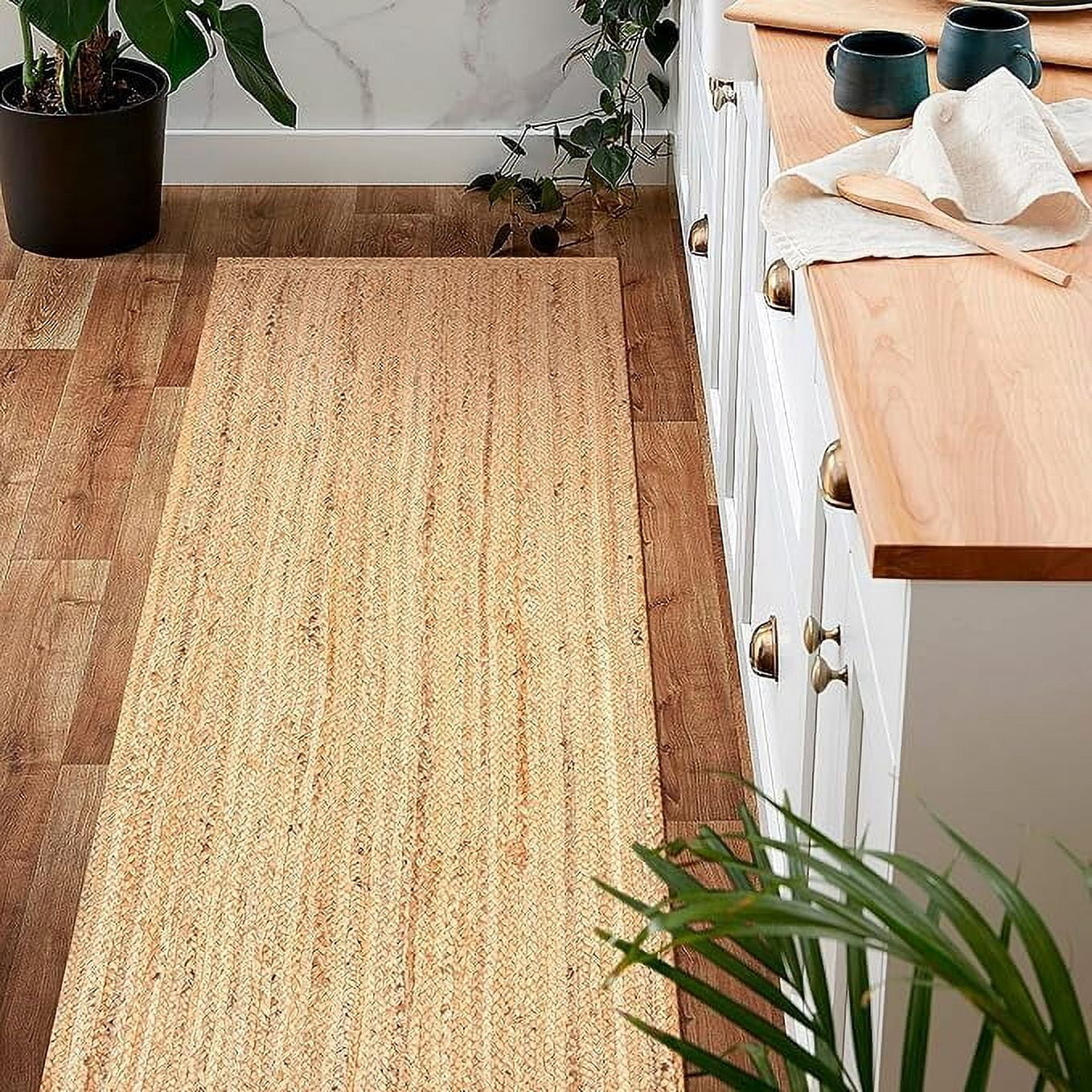 Handwoven Natural Jute Area Rug , Floor Rugs & CarpetSize - 2.6 x 7 Feet (78 cm x 210 cm)