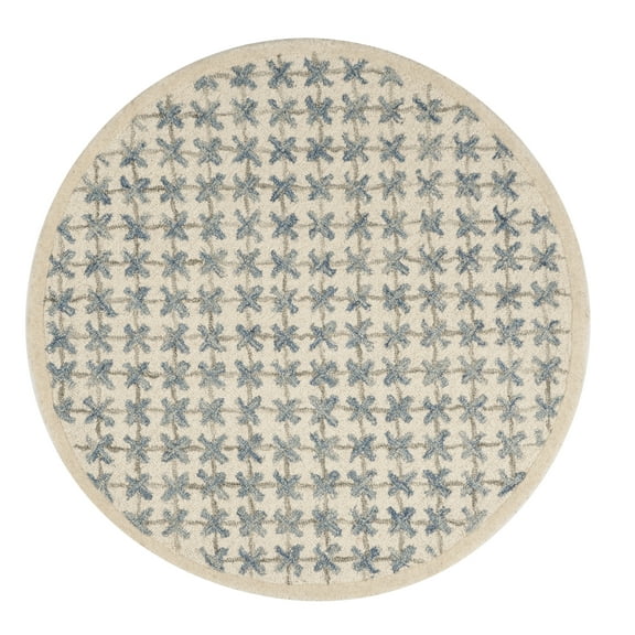 SAFAVIEH Novelty Michayla Floral Area Rug, Ivory/Blue, 3' x 3' Round