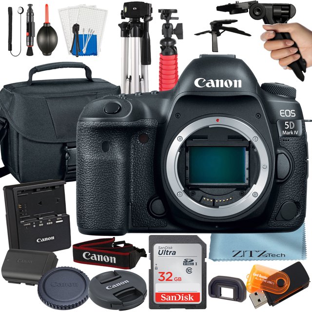 Cámara Réflex Digital Canon EOS 5D Mark IV Full Frame solo cuerpo con Tarjeta SanDisk de 32GB Estuche Trípode Accesorio ZeeTech