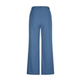 thumbnail image 5 of FRSASU Women's Dress Pants Wide Leg Pull On Stretchy Work Slacks High Waisted Business Casual Straight Trousers with Pockets Blue, 5 of 9