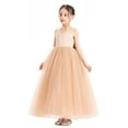thumbnail image 4 of Ekidsbridal V-Neck Satin Flower Girl Dress Pretty Princess Ballroom Dance Christening Pageant Gown 522 6, 4 of 6