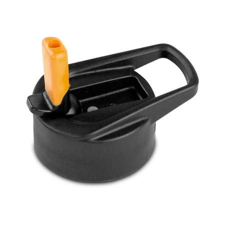 Fli Series - Eco-Vessel Replacement Kids Flip Straw Top, Black with Orange Spout- XSDP -KTBLKOR - Why buy a whole new bottle when you can just replace that damaged lid with the Eco-Vessel Replacement Kids Fli