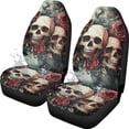 thumbnail image 7 of Uorisanigo Fashion Skull Car Seat Covers Set of 2 Waterproof Front Seat Covers Stretch Polyester Fabric Cover Breathable Front Seat Cover Universal Fit for Auto Truck Van SUV, 7 of 7