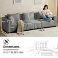 thumbnail image 3 of ASHOMELI 3-Seater Modular Sectional Sofa,Soft and Comfortable, Suitable for Living Room, Bedroom, Flat (Gray), 3 of 7