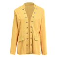 thumbnail image 4 of Siilsaa Jackets for Women Casual Women's Casual Business Open Front Long Sleeve Notch Lapel Office Blazer Jacket Yellow,S, 4 of 5
