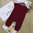 thumbnail image 5 of Toimothcn Toddler Baby Girls Romper Jumpsuit Ruffled Sleeve Casual Solid Color Cotton Linen Romper Soft Loose Breathable Jumpsuits Suitable For Dailywear, 5 of 7