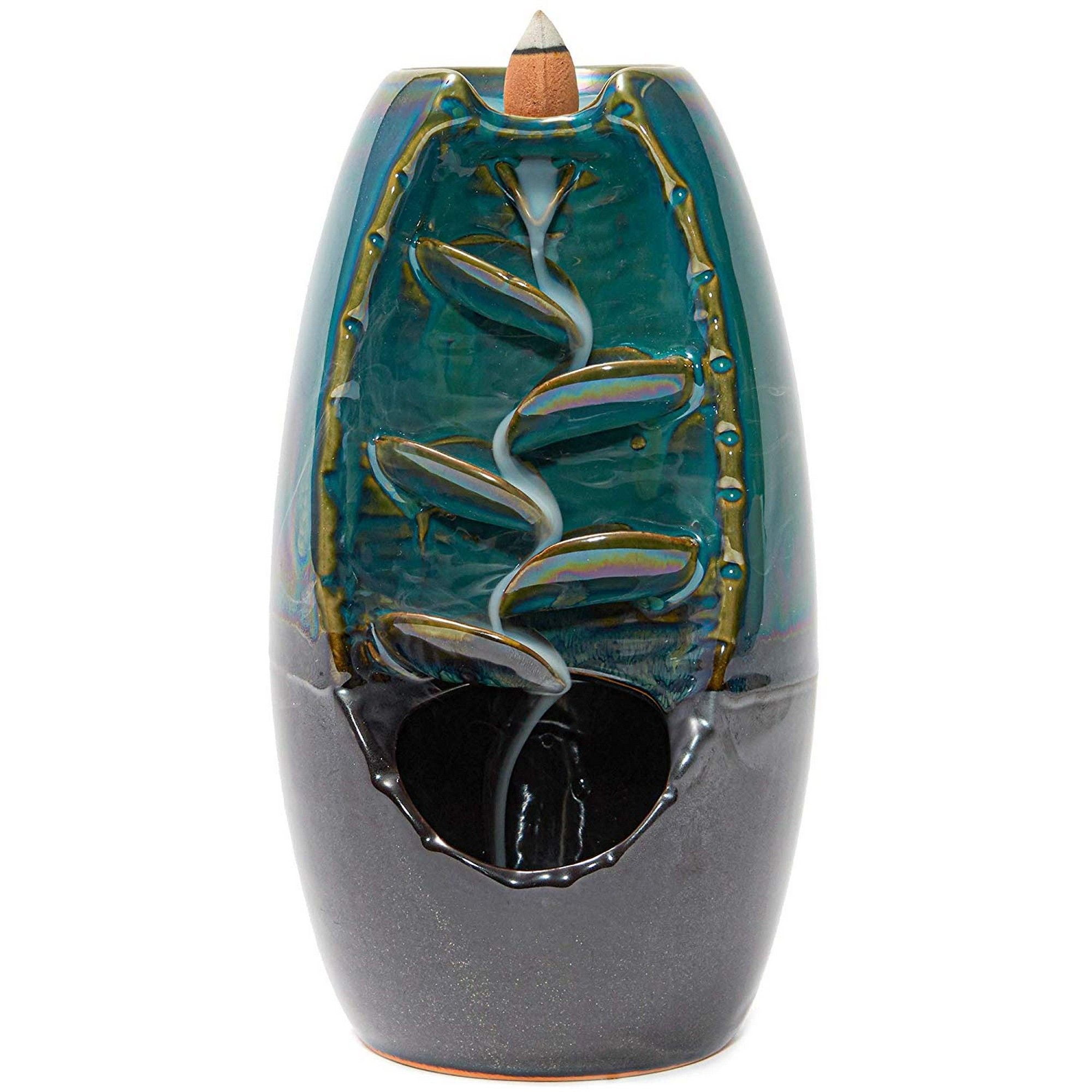 Ceramic Backflow Waterflow Incense Burner with 15 Cones