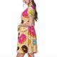 thumbnail image 2 of Easygdp Donuts para Vestido Transpirable de Mujer, Vestido Suelto de Manga Corta con Pliegues y Bolsillos para el Verano, 2 of 6