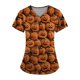 thumbnail image 1 of Uniforme médico de manga corta con cuello en V y estampado divertido, cómodo y con temática de Halloween para mujer, 1 of 3