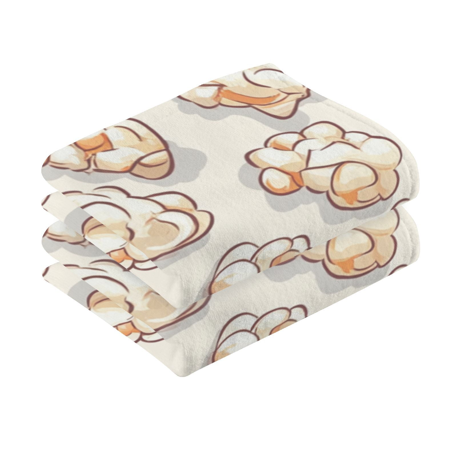 Many Popcorns Hand Towels Cotton Bath Towels Large Face Towels Absorbent for Bathroom 2 Packs