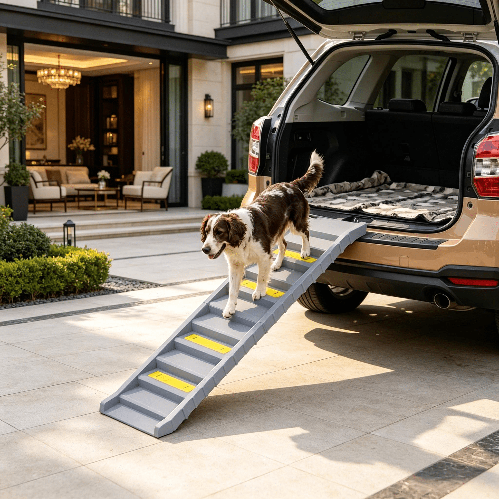 Foldable Dog Stairs Ramp for Car Truck SUV, for Large Medium Small Dogs