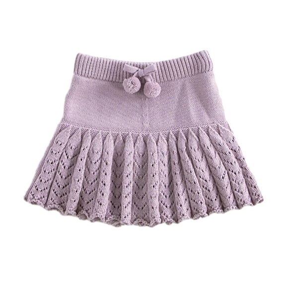 GYRATEDREAM Toddler Girls Autumn Winter Skirts Kids Cotton Charming Vintage Lace Elastic Waist Pleated Skirt for 6M-4Y