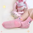 thumbnail image 6 of ELUTONG Toddler Socks with Grips Girls Non Slip Anti Skid Crew Socks 12 Pairs Baby Kids Children Cartoon Pattern, 6 of 7
