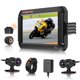 thumbnail image 1 of VSYSTO Cámara de Control de Motocicletas, sensores de presión de neumáticos, WiFi 4'' Pantalla WDR HD 1080P 150 ° Lente Fisheye SONYIMX307 cámara Frontal y Trasera, Guardia de Aparcamiento, GPS, 1 of 5