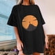 thumbnail image 1 of ICHUANYI Clearance Women's Short Sleeve Summer Beach Printed Casual Top Pullover T-shirt(Black, M) ICHUANYI WER2023081202284, 1 of 7