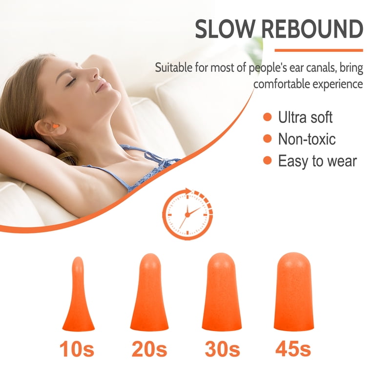 LYSIAN Soft Foam Earplugs, 60 Pairs, Orange photo 6