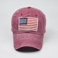 thumbnail image 3 of Skpblutn Sun Hat Adult Classic American Flag Washed Old Letter American Sunshade Baseball Caps Watermelon Red, 3 of 5