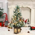 thumbnail image 7 of Lumiparty 3FT Artificial Christmas Tree 2 PCS, Xmas Desktop Tree with 78 Warm White 8 Mode Lights & Snowman Light Box Base for Holiday Decor, Gingerman Lighting Base, 7 of 7