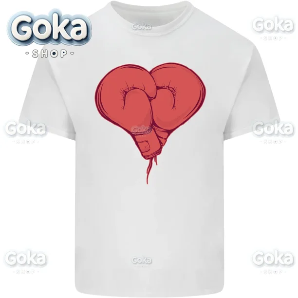 Camisetas con gráficos de boxeo de corazón, ropa para hombre, nuevas camisetas y tops, camisetas de algodón para mujer, camisetas estampadas, ropa Y2K, lindas y divertidas camisetas