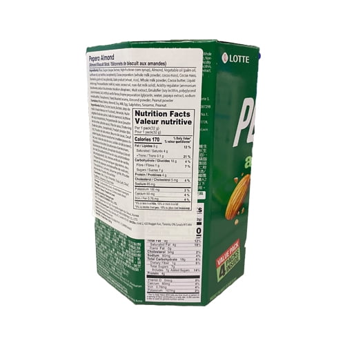 Lotte Pepero - Bâtonnets de biscuits, format familial - Amande 128 g LOTTE PEPERO - AMANDES - VRAC