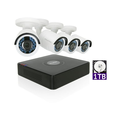 LaView 1080P HD 4 Security Cameras 4CH Home Video Security Camera System w/ 1TB HDD 2MP Night View Cameras CCTV Surveillance