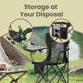 thumbnail image 3 of LEDREM Premium Foldable Camping Chairs Set of 2 - High Back Support, Adjustable Armrests, Drink Holder & Organizer, 330lb Capacity, Ink Black, 3 of 7