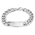 thumbnail image 1 of Mens 8 In. Stainless Steel Black Ip Cuban Bracelet, Silver, 1 of 1