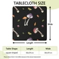 thumbnail image 2 of Backed Squre Tablecloth with Botanical Mushroom and Psychedelic Trippy Mushroom Designs, Waterproof and Scratch-Resistant Vinyl, Elastic Edge Fit for Dining, Picnic, Patio, 2 of 6