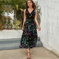 thumbnail image 3 of Colorful Music Symbols Dress Fashion Boho Beach Long Dresses Female Party Printed Maxi Dress, 3 of 9