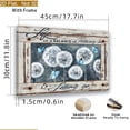 thumbnail image 3 of Blue Country Chic Framed Canvas Wall Art - "Life is a Balance of Holding On & Letting Go" Inspirational Quote Poster with White Dandelions & Blue Butterflies, Gallery-Wrapped Painting in Rustic Wood, 3 of 10