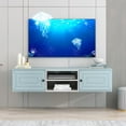 thumbnail image 2 of Floating TV Stand for 55 60 65 Inch TV, Floating Media TV Console with 2 Storage Cabinet and Adjustable Shelf, Wall Mounted Entertainment Center with Magnetic Door for Living Room, Bedroom, Blue, 2 of 9