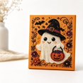 thumbnail image 3 of Halloween Pearl Diamond Art Kit, Pumpkin Ghost DIY Painting Set, 8x8 Inch Wall Decor Craft, Seasonal Home Gift, 3 of 7