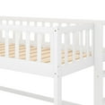 thumbnail image 6 of Twin Size Low Loft Bed with Slide and Built-in Ladder, House Loft Bed Frame with Full-Length Safety Guardrails for Kid Teens Bedroom, No Box Spring Needed, White, 6 of 7
