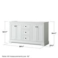 thumbnail image 4 of Wyndham Collection 60" Wood Double Bathroom Vanity without Mirror in Gray, 4 of 6