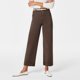 thumbnail image 2 of Pantalones capri elásticos de sarga de cintura alta y pierna ancha para mujer, vaqueros tobilleros tipo chino, 2 of 7