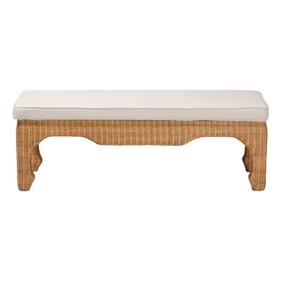bali & pari Abena Ming Style Natural Rattan Bench