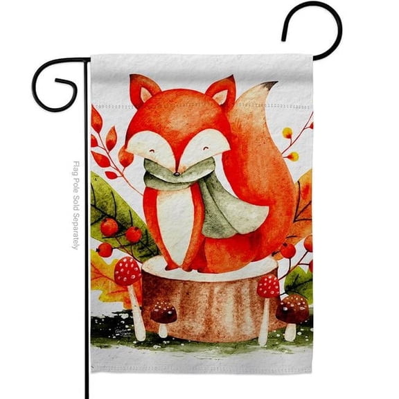 Angeleno Heritage G135595-BO 13 x 18.5 in. Autumn Fox Garden Flag with Fall Harvest & Double-Sided Decorative Vertical Flags House Decoration Banner Yard Gift