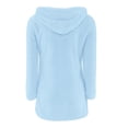 thumbnail image 5 of UACY Girls Fuzzy Fleece Sherpa Pullover Hoodie Sweatshirt V Neck Solid Color Fluffy Coat Pockets Cozy Warm Winter Outwear Kids Clothes (Light Blue, 7-8 Years), 5 of 5