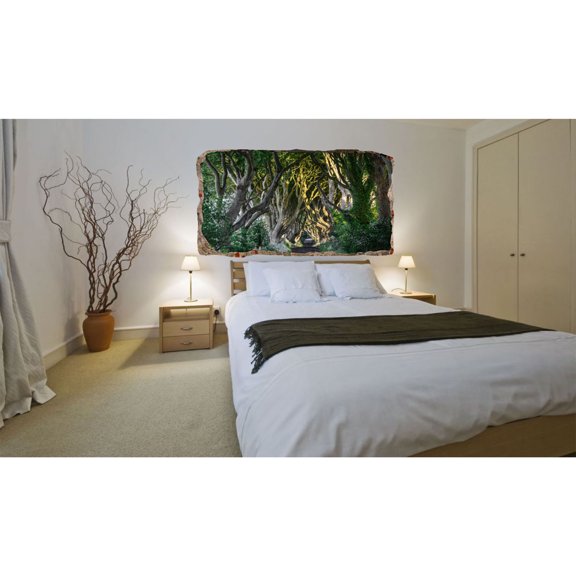 Startonight 3D Mural Wall Art Photo Decor Road Between the Trees Amazing Dual View Surprise Wall Mural Wallpaper for Bedroom Landscapes Wall Paper Art Gift Large 47.24 ‘’ By 86.61 ‘’