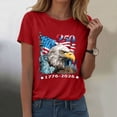 thumbnail image 2 of felwors Women's 250th Anniversary USA T-Shirt 1776-2026 Patriotic Eagle Flag Graphic Tee – Plus Size American Independence Day Top (Red, M), 2 of 8