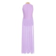 thumbnail image 3 of Moggemol Robe de Danse Sans Manches pour Filles Robe de Danse Contemporaine Fendue Longue Jupe Violette 12, 3 of 4