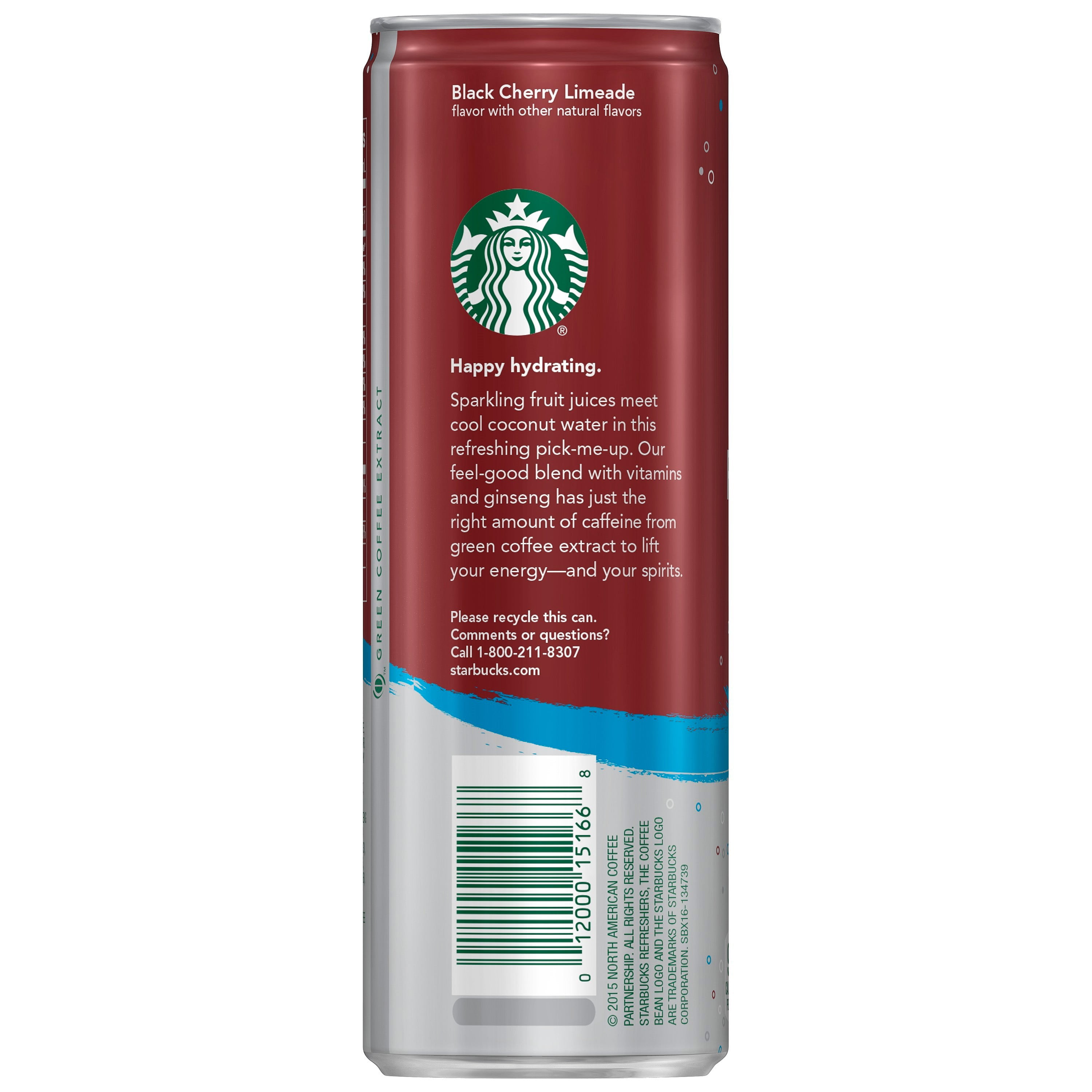 Starbucks Refreshers with Coconut Water, Black Cherry Limeade, 12 oz, 12 Pack Cans