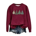 thumbnail image 4 of pimelu Christmas Sweater Clearance Crewneck Sweatshirt for Women Christmas Fashion Xmas Tree Print Plus Size Sweatshirts Top Ladies Long Sleeve Round Neck Pullover Blouses, 4 of 4