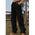 thumbnail image 6 of Women Loose Fit Long Jeans with Pockets Solid Casual Everyday Wear Relaxed Straight Leg Denim All Day Comfort Fit, 6 of 9