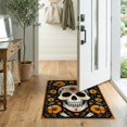 thumbnail image 2 of ODIKA 2'x3' Washable Throw Rug Ghost Gothic Horror Skull Vintage Spooky Halloween Witchy Witch for Hallway, Study Room, Non-Slip Low Profile, Flatwoven, 2 of 7