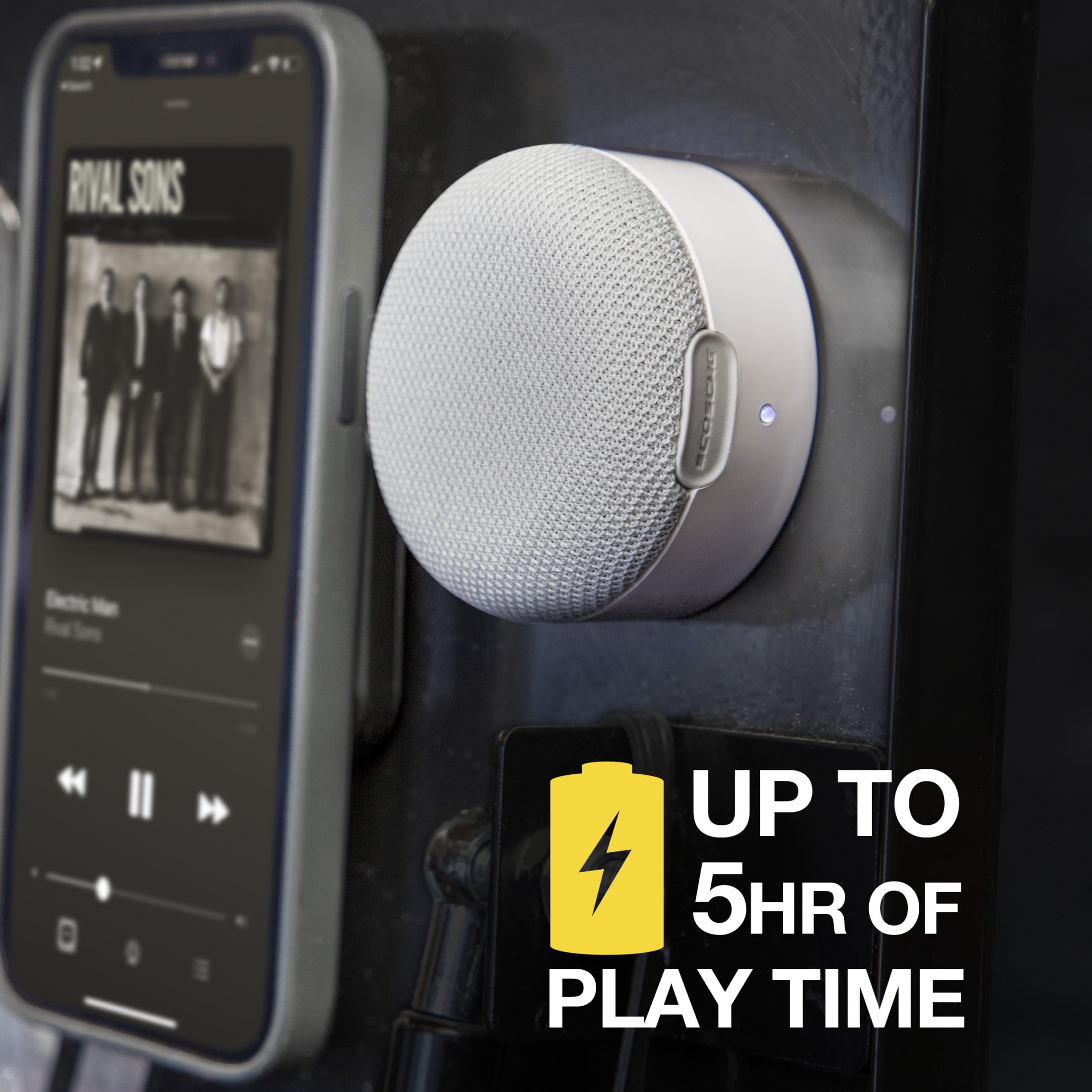 Scosche Btmsswt-SP Boom Can® MS Prtbl Wireless Bluetooth Spkr Comp w/ MagSafe iPhone White
