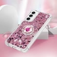 thumbnail image 5 of Slim Fit Case for Samsung Galaxy S23 FE,Soft Silicone TPU Glitter Liquid Quicksand Effect Ring Kickstand Case,Screen and Camera Protection Cover for S23 FE,WTZH Rose Gold, 5 of 7