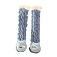 thumbnail image 2 of Certgust Fishnet Stockings for Women Under $5 Knee High Stockings Autumn Winter Cute Cartoon Animal Comfort Thickened Coral Velvet Socks for Women B, 2 of 3
